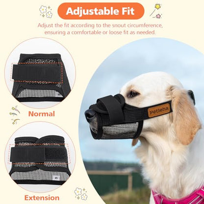 Coppthinktu Soft Dog Muzzle, Breathable Mesh Muzzle for Small Medium Large Sized Dog Mouth Cover, Adjustable Muzzles to Prevent Biting Barking Dogs Mouth Cover Allows Drinking (Light Blue XXL) - size: XXL