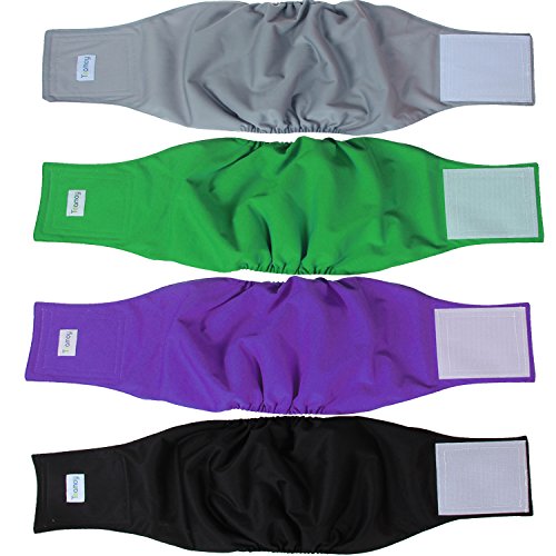 Teamoy Male Dog Belly Bands Washable 4-Pack, Reusable Dog Diapers Wraps for Incontinence & Marking (XL,25"-29" Waist) - size: XL(25"-29"Waist)
