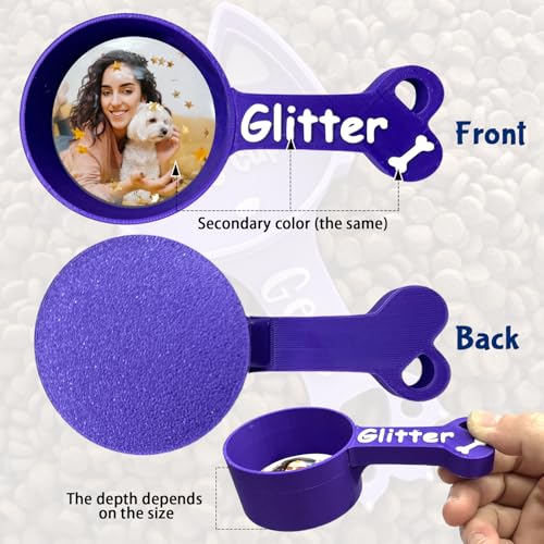 ubjva Personalized Dog Food Scoop Custom Cat Food Measuring Cup with Name Pet Accessories Gifts for Pet Lover - color: Round Paws&Photo