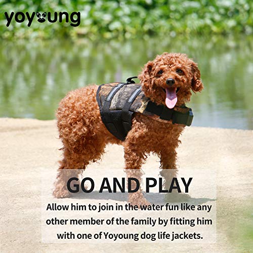 Camo Pet Life Preserver Jacket,Camouflage Dog Life Vest with Adjustable Buckles,Dog Safety Life Coat for Swimming, Boating, Hunting | (XS, S, M, L, XL) … - color: Camo dog life jakcet, size: M