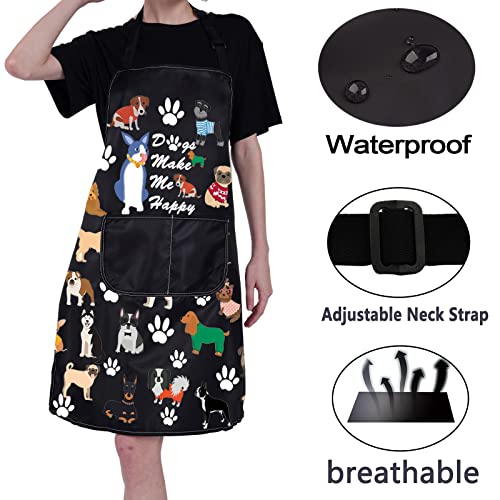CMNIM Cute Dog Grooming Apron - Waterproof & Perfect for Trainers & Groomers - color: Dog Apron