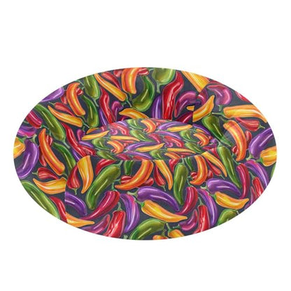 Calming Donut Dog Bed Chilli Pepper Sweet Design, 22" Washable Pet Lounger with Removable Cover, Cozy Cushion Comfort Nest for Medium Dogs - size: Medium