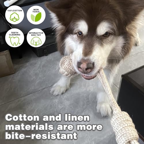 Dog Rope Toy, Rope Toys for Dogs Aggressive Chewers, for Large Dogs for Cleaning Teeth, Bite Resistant, 3 Pack - style: 3pcs