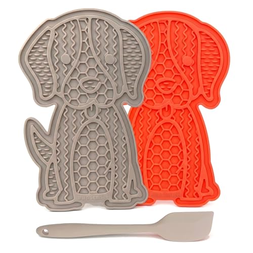 Calming Dog Lick Mat Set – Anxiety & Stress Relief Enrichment Toy – Multi-Surface Suction Slow Feeder for Dog Training and Desensitization