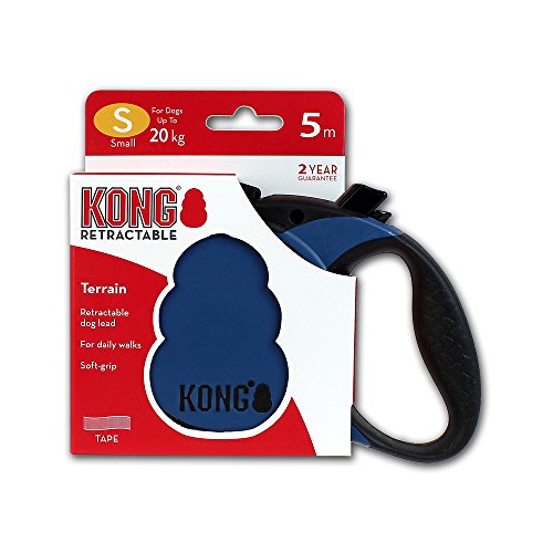 Alcott Kong Terrain Retractable Dog Leash, Small, Blue, 16' Long (Pack of 2) - color: Blue, size: Small 16' (Pack of 2)