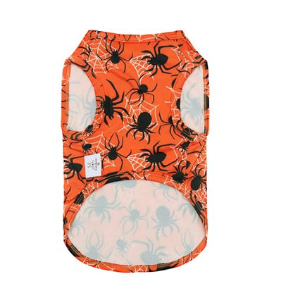 CuteBone Dog Shirts 2-Pack Soft Pet Clothes Breathable Summer Vest for Small Puppy and Stretchy Cat Apparel - color: BOO&spider, size: X-Small