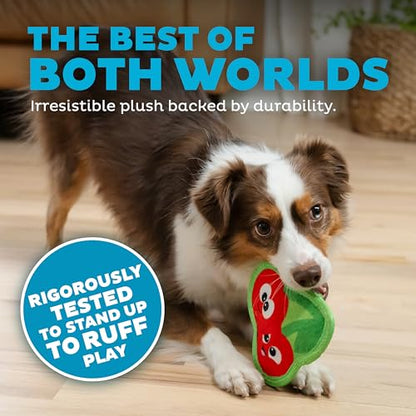 Outward Hound Tough Skinz Durable Squeaky Dog Toy with Two Tough Layers, Cherries, Red, Small - color: Cherries, size: Small