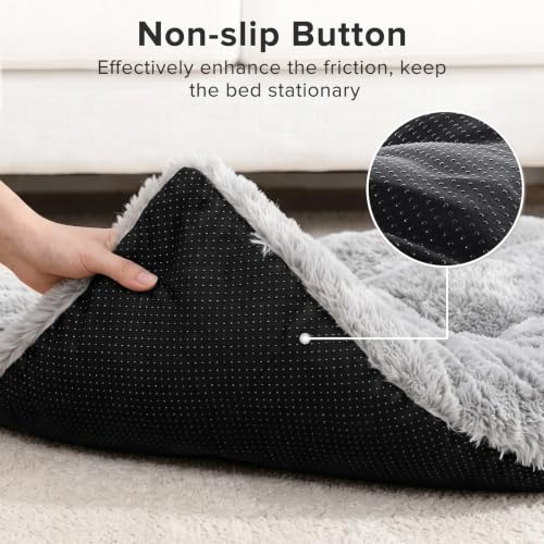 JOEJOY Large Dog Bed Crate Pad, Deluxe Plush Washable Dog Beds Fulffy Soft Kennel Pad Anti-Slip Pet Sleeping Mat for Extra Large Medium Small Dogs, 40" x 27", Grey - color: Grey, size: XL(40"x27"x4")