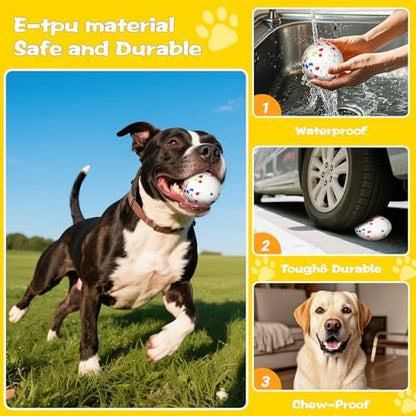 Dog Ball, 2.5 inch Dog Toy for Aggressive Chewers,ETPU Material Durable Ball for Launcher,Indestructible Bouncy Floating Balls for Dogs - color: White