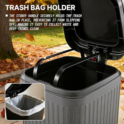 Dog Poop Trash Can Outside, 2.7Gal Dog Waste Trash Can with Lid, Foot Pedal, Dog Waste Container with 20 Bags, Pet Poop Bucket with Soft Close for Backyard Odor Control, Grey - size: 10L Grey Dog Trash Can