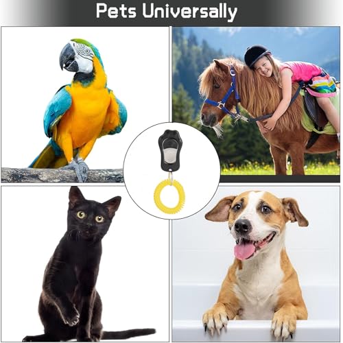 AYNEFY Pet Behavioral Training Clicker, Shaped 3 Gears Adjustable Volume Pet Dog Training Clicker Puppies Training Behaviour Whistle with Wrist Strap(Black) - color: Black