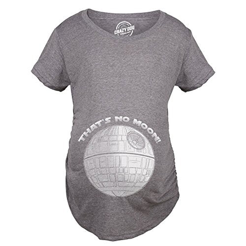 Maternity Thats No Moon Cute T Shirt Funny Pregnancy Announcement Baby Bump Tee - color: Dark Heather Grey, size: XX-Large