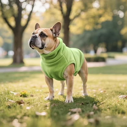 Idepet Dog Fleece Vest Sweater Zip Up Warm Pullover Dogs Jacket with D-Ring Leash Winter Cold Weater Coat Pet Sweatershirt Clothes Hoodie for Small Medium Dogs Boy Girl(Green,XXS) - color: Green, size: XXS