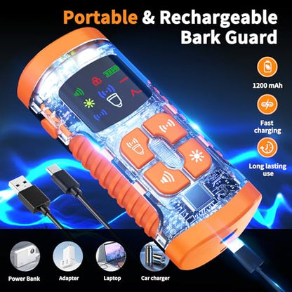 Dog Bark Control Devices - Ultrasonic Anti Barking Deterrent for All Dogs, Pets Gentle Trainer with LCD Screen, 35 ft Range Barkguard Stopper, Portable Humane Behavior Training Tools Indoor Outdoor