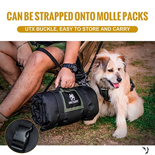 ONETIGRIS Travel Dog Bed - Portable, Washable, Waterproof Anti-Slip Dog Camping Bed, 3.6ft by 2.2ft Outdoor Indoor Bed Mat Cushioned Plush Warm Puppy Mattresses - color: Thickened Version - Green