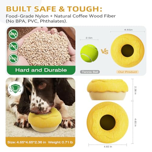 Durable Frozen Dog Chew Toy for Aggressive Chewers,Interactive Treat Dispensing Toy for Crate Training & Mood Calming, Simple & Convenient to Clean,for Medium & Large Breed Dogs - color: Donut Shape