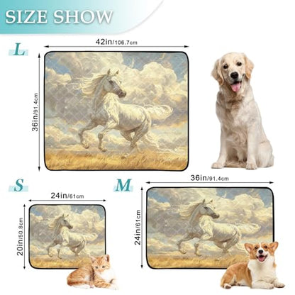 Qilmy Horse Pet Mat, Waterproof Reusable Dog Training Pad Anti-Slip Pet Creat Pad for Small Medium Large Dogs and Cats - size: Medium+Large