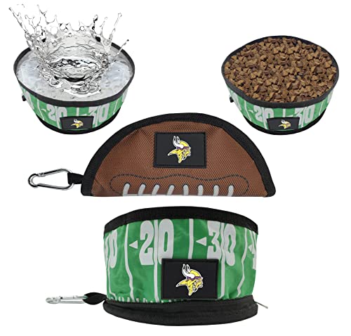 Pets First NFL Collapsible Pet Bowl - color: Minnesota Vikings, style: 1 Pack