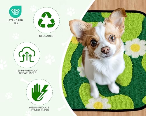 Qeils Reusable Puppy Pads for Small Dogs, Washable Pee Pads with Non-Slip , Absorbent Leakproof Mat for Crates, Playpens, Pet Beds & Whelping, Indoor Potty Training Grass Green, 36"x41", 2 Pack - size: 36"x41"(Pack of 2)