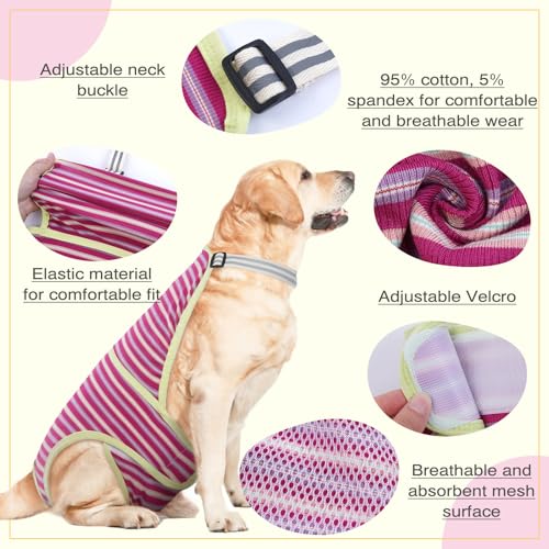 Dog Diapers Female,Female Dog Diapers for Heat Large Dogs, Washable Onesie Sanitary Pantie with Adjustable Suspender Washable, Reusable Period Panties Doggie Diaper, XL - color: Rosered, size: X-Large