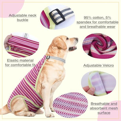 Dog Diapers Female,Female Dog Diapers for Heat Large Dogs, Washable Onesie Sanitary Pantie with Adjustable Suspender Washable, Reusable Period Panties Doggie Diaper, L - color: Rosered, size: Large