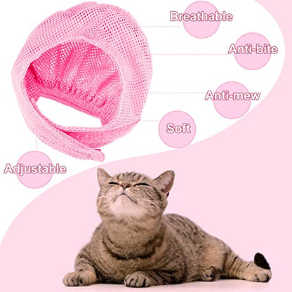 9 Pcs Cat Bathing Bag Set Cat Shower Bag Anti Bite and Scratch for Pet Grooming Washing Brush Comb Muzzle Nail Clipper Nail File Tick Tool(Pink) - color: Pink