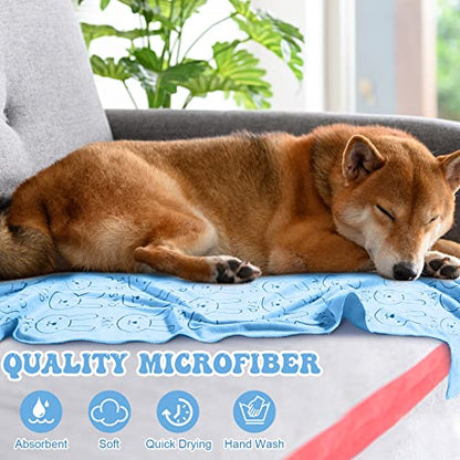 Peryiter 8 Pcs Dog Drying Towels Bulk 55'' x 28'' Pet Grooming Absorbent Microfiber Dog Bath Towels Quick Drying Puppy Bathing Towel for Small Medium Large Cats Pets Bathing Grooming(Blue) - color: Blue