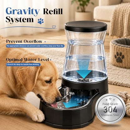 Automatic Dog Water Dispenser 3 Gallon/11L Gravity Stainless Steel Water Waterer Feeder, BPA-Free Large Capacity Water Feeding Bowls for Medium & Large-Sized Dogs,Cats - size: 3 Gallon Water