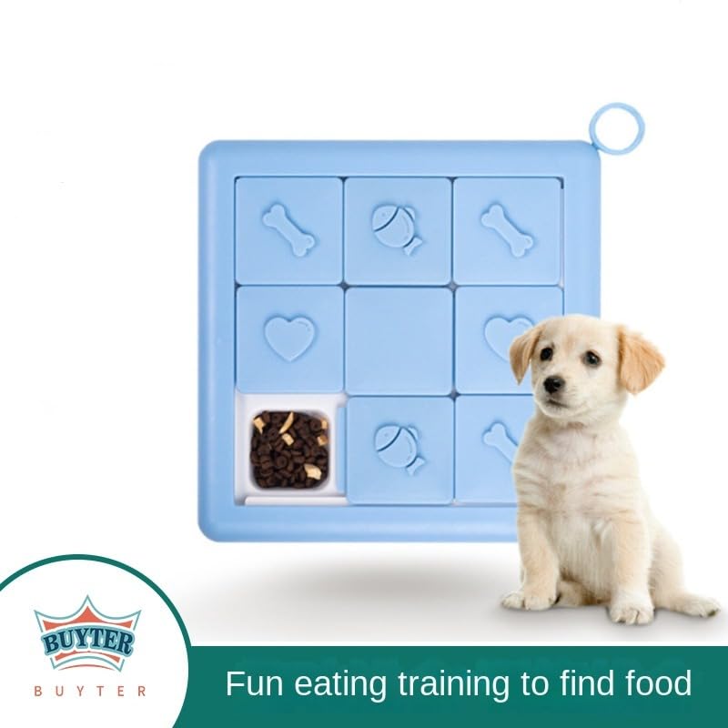 Buyter Dog Puzzle Toys Puppy Food Puzzle Slow Feeder Bow,Interactive Training Treats Dispenser,Aid Pets Digestion and Boredom Relieve (Blue) - color: Blue