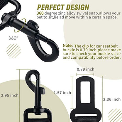 COOYOO Dog Seat Belt,Retractable Dog Car Harness Seat Belt for Car Adjustable Nylon Pet Safety Seat Belts Heavy Duty & Elastic Bungee Buffer - color: 07-Olive