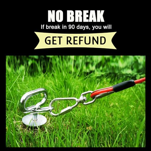 【90 Day Guarantee】 Heavy Duty Dog Tie Out Stake, No Break Dog Stake for All Dogs, Pet Anchor Yard Stake for Cable Beach Ground Outdoor Garden Sand