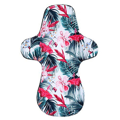 7PCS Pack Reusable Washable Incontinence Cloth Pads Including 6PCS Heavy Flow Feminine Hygiene Bamboo Charcoal Cloth Sanitary Pads Reusable Menstrual Pad + 1PC Mini Wet Bag - color: 7 Pieces Set A4, size: Heavy Flow Bamboo Charcoal