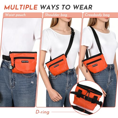 Dog Treat Pouch with Training Clicker, Treat Bag Fanny Pack with Magnetic and Zipper Closure Waterproof and Durable Treat Pouches for Pet Training Walking (Orange) - color: Orange