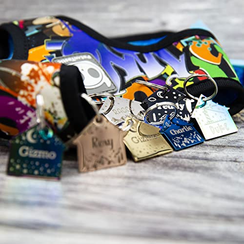 Personalized Dog Tag with 5 Lines of Custom Deep Engraved Durable Stainless Steel Pet ID Name Tag Designer Regular Size House - size: Regular, style: House
