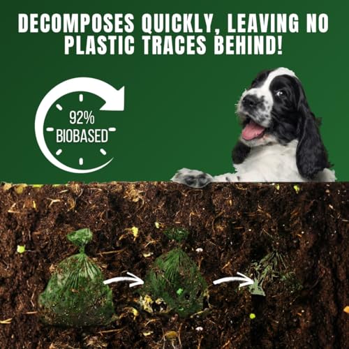 Pet N Pet 180 Counts Dog Poop Bags Rolls, 92% Plant Based Poop Bags for Dogs, Leak Proof Thick Doggie Poo Bag, Unscented Cat & Dog Waste Bag