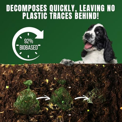 Pet N Pet 180 Counts Dog Poop Bags Rolls, 92% Plant Based Poop Bags for Dogs, Leak Proof Thick Doggie Poo Bag, Unscented Cat & Dog Waste Bag