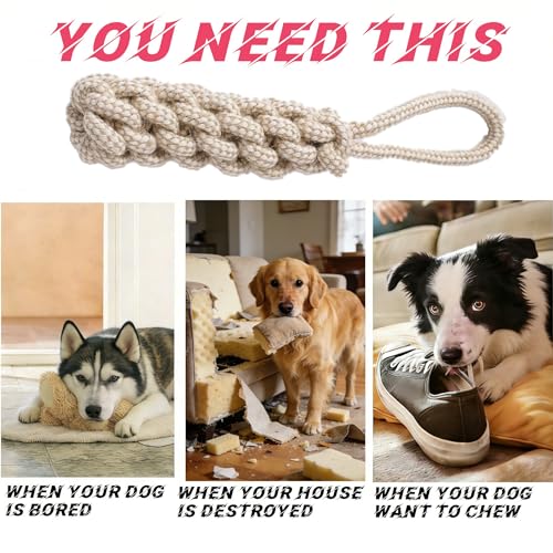 Upgraded 5 Pack Pet Rope Toys for Small Dogs & Puppies, Durable Cotton Chew Toys with Knot Ball, Interactive Rope Toys for Teething, Tug of War, Training & Dental Care