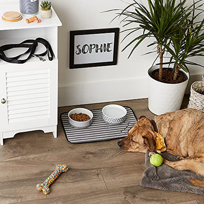 Bone Dry Machine Washable, Ultra Absorbent Pet Mat, 12x18", Gray Stripe - color: Gray Stripe, size: 12"L x 18"W