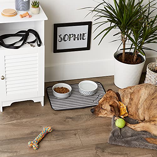 Bone Dry Machine Washable, Ultra Absorbent Pet Mat, 12x18, Gray Stripe (Pack of 2) - color: Gray Stripe, size: 12"L x 18"W (Pack of 2)