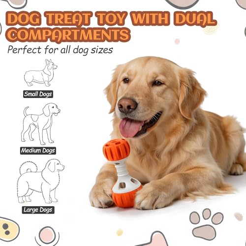 ALL FOR PAWS Dog Frozen Treat Toy, Dog Puzzle Food Ball Toy for Small Medium Large Dogs, Reusable Treat Dispensing Dog Toys to to Keep Them Busy and Reduces Anxiety, Dog Licking Toy, Easy to Clean