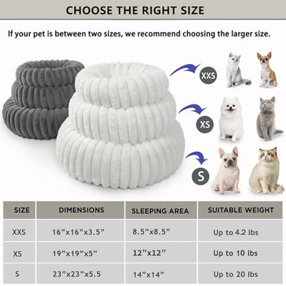 Dog Beds Small Sized Dog Washable Calming Anti-Anxiety Donut Puppy Bed for Small Dogs and Cats,Cozy Soft Anti-Slip Round Large Cat Bed 23 Inch Fits up to 20 lbs Pets,Warm Grey - color: Warm Grey, size: 23"L x 23"W x 5.5"Th