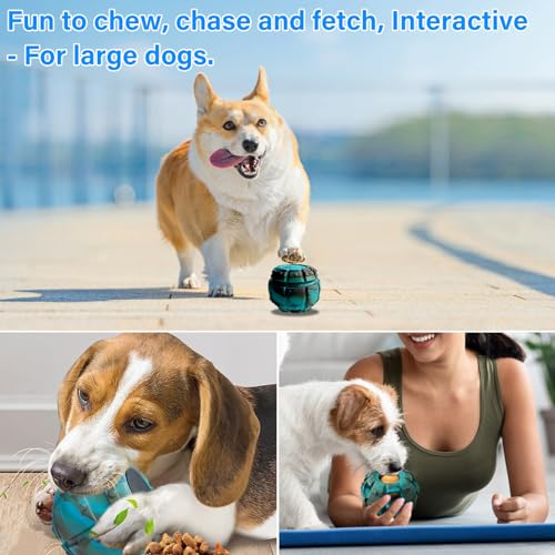 Yipetor Frozen Treat Dispensing Dog Toy - Large Chew Toy, Freezable Fillable Rubber, Reduces Anxiety, Easy to Clean, Interactive Puzzle (Medium) - color: Classic Blue, size: Medium