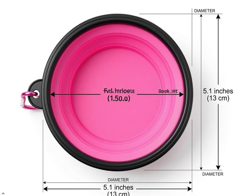Silicone Foldable Pet Food Water Feeder, Collapsible Travel Bowl for Dog and Cat, Outdoor Portable (Pink) - color: Pink