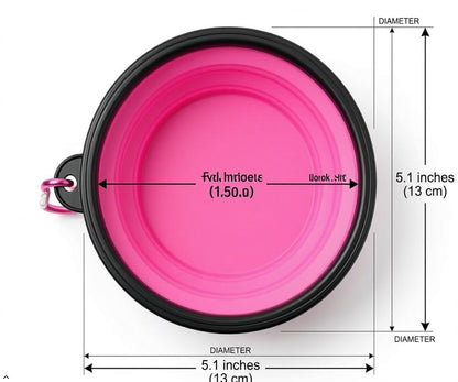 Silicone Foldable Pet Food Water Feeder, Collapsible Travel Bowl for Dog and Cat, Outdoor Portable (Pink) - color: Pink