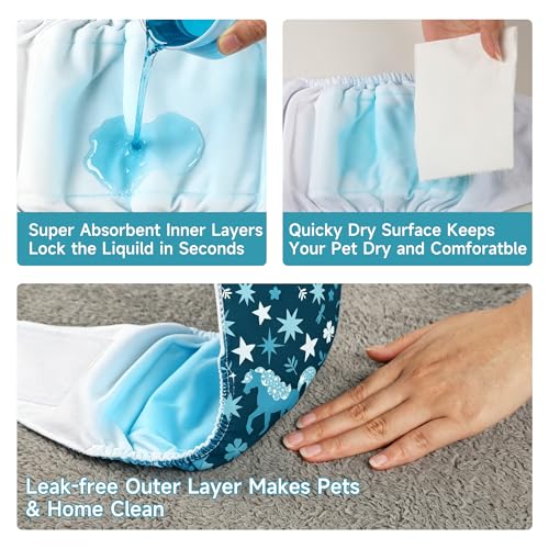 Wegreeco Washable Male Dog Diapers (Pack of 3) - Washable Male Dog Belly Wrap (Mustang, X-Small) - color: Mustang, size: X-Small (Pack of 3)