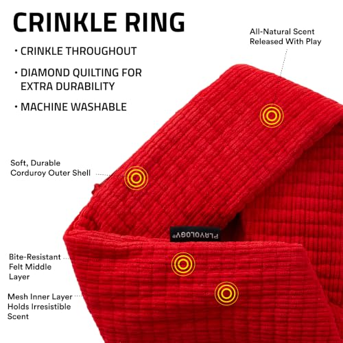 Playology Dog Toys | Plush Toy Crinkle Ring for Large Dogs | Beef Scented Jumbo Plush Chew Toy - size: Jumbo Ring, style: Beef