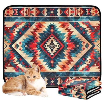 Qilmy Aztec Pet Mat, Waterproof Reusable Dog Training Pad Anti-Slip Pet Creat Pad for Small Medium Large Dogs and Cats - size: Medium+Large