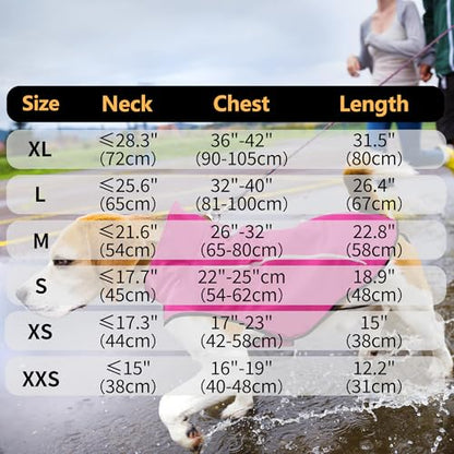 Mile High Life Dog Raincoat, Adjustable Waterproof Reflective Rain Jacket for Small Medium Large Dogs, Lightweight Breathable Pet Rain Coat with Leash Hole(Hot Pink,XXS Chest 16-19") - color: Hot Pink, size: XXS Chest 16"-19"