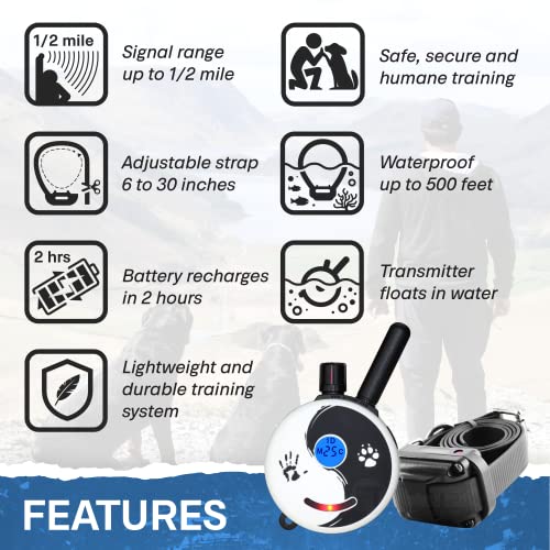 Educator ET-300 Zen Mini E Collar for Dog Training with Remote - 1/2 Mile Range, Waterproof, 100 Blunt Stimulation Levels, Tone or Vibration Mode, Night Light Tracking for Small, Medium & Large Dogs - size: 1-Dog (ET-300 ZEN)