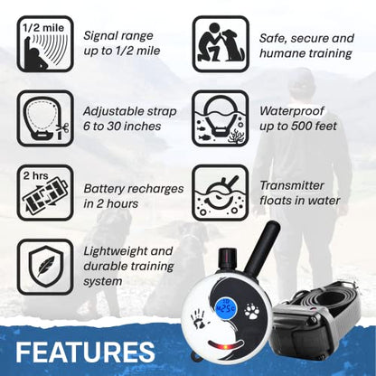Educator ET-300 Zen Mini E Collar for Dog Training with Remote - 1/2 Mile Range, Waterproof, 100 Blunt Stimulation Levels, Tone or Vibration Mode, Night Light Tracking for Small, Medium & Large Dogs - size: 1-Dog (ET-300 ZEN)